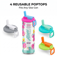 PopTop Can Straw Lids – Leak-Proof Silicone Covers (4-Pack) thumbnail 1